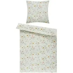 como Satin Bettwäsche  Romantic Floral ¦ grün ¦ Maße (cm): B: 135