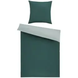 como Satin Wende-Bettwäsche  Satin Piping ¦ grün ¦ Maße (cm): B: 155