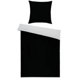 como Satin Wende-Bettwäsche  Satin Piping ¦ schwarz ¦ Maße (cm): B: 200