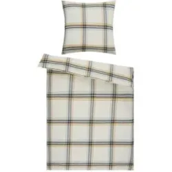 como Biber Bettwäsche  Cosy Check ¦ gelb ¦ Maße (cm): B: 135