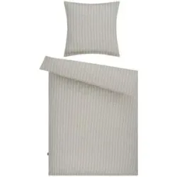 Como Green Satin Wende-Bettwäsche  Calm Stripes ¦ grau ¦ Maße (cm): B: 135