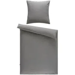 Como Green Baumwoll-Bettwäsche  Stone Washed ¦ grau ¦ Maße (cm): B: 135