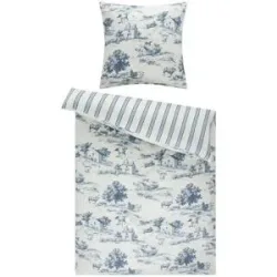 como Satin Wende-Bettwäsche  Toile ¦ blau ¦ Maße (cm): B: 155