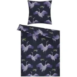indigo Mako-Satin Bettwäsche  Stiched ¦ lila/violett ¦ Maße (cm): B: 135