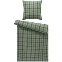 como Biber Bettwäsche  Tartan ¦ grün ¦ Maße (cm): B: 135