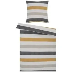 como Biber Bettwäsche  Bold Stripes ¦ gelb ¦ Maße (cm): B: 135