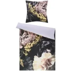 indigo Mako-Satin Wende-Bettwäsche  Flowery ¦ Maße (cm): B: 135