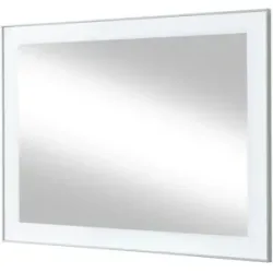 Höffner Spiegel 80 x 60 cm Duna ¦ weiß ¦ Glas,Aluminium,Holzwerkstoff ¦ Maße (cm): B: 80