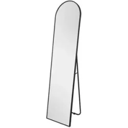 Höffner Standspiegel  Malcesine ¦ schwarz ¦ Glas,Aluminium,Metall ¦ Maße (cm): B: 40 H: