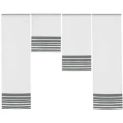 Höffner 4er-Set Miniflächen Vorhang   ¦ grau ¦ Synthetik ¦ Maße (cm): B: 100 H: 120