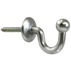 Mydeco Zierhaken Kugel 2er-Set   ¦ silber ¦ Stahl ¦ Maße (cm): B: 6,6 H: 3