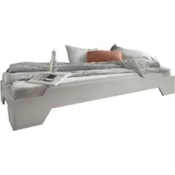 Höffner Stapelbett aus Massivholz Denver ¦ weiß ¦ Maße (cm): B: 95 H: 26