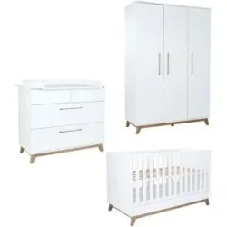 Höffner Babyzimmer 3er-Set  Lina ¦ weiß ¦ Maße (cm): B: 389 H: 475