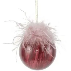 HOME STORY Weihnachtsbaumkugel mit Federn   ¦ rosa/pink ¦