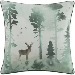 Höffner Kissen  Winterlandschaft ¦ grün ¦ Maße (cm): B: 45
