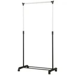 Höffner Rollgarderobe  Selve ¦ silber ¦ Metall,Kunststoff ¦ Maße (cm): B: 80 H: 97 T: