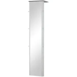 Höffner Spiegelgarderobe  Juno ¦ silber ¦ Glas,Metall ¦ Maße (cm): B: 45 H: 193 T: 35.0