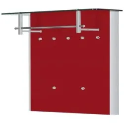 Höffner Garderobenpaneel  Juno ¦ rot ¦ Holzwerkstoff,Glas ¦ Maße (cm): B: 96 H: 78 T: