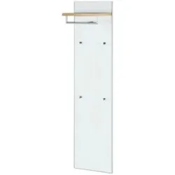 Höffner Garderobenpaneel  Duna ¦ weiß ¦ Glas,Holzwerkstoff ¦ Maße (cm): B: 42 H: 170 T: