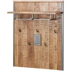 Höffner Garderobenpaneel  Josha ¦ holzfarben ¦ Massivholz,Metall ¦ Maße (cm): B: 87 H: