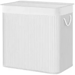 Höffner Wäschekorb   ¦ creme ¦ Bambus,Baumwolle,Metall ¦ Maße (cm): B: 60 H: 61