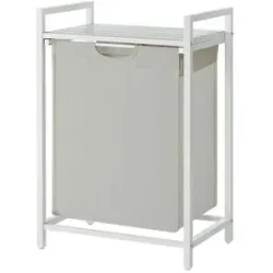 Höffner Wäschekorb   ¦ creme ¦ Stoff,Metall,Holzwerkstoff ¦ Maße (cm): B: 50 H: 72