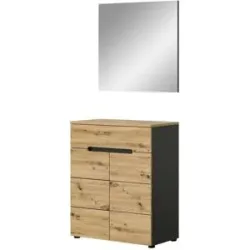 Höffner Garderobenkombination 2-teilig  Canu ¦ holzfarben ¦ Maße (cm): B: 80 H: 190 T: