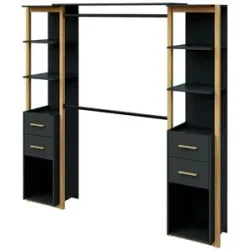 Höffner Offener Kleiderschrank  Kendal ¦ grau ¦ Maße (cm): B: 202,6 H: 205 T: 46.0