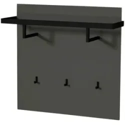 Wohnwert Garderobenpaneel  Leo ¦ grau ¦ MDF-Platte ¦ Maße (cm): B: 93 H: 88 T: