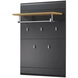Höffner Garderobenpaneel  Cortina ¦ schwarz ¦ Holzwerkstoff ¦ Maße (cm): B: 80 H: 110 T: