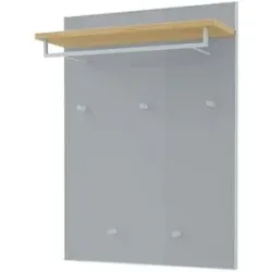 Höffner Garderobenpaneel  Xena ¦ grau ¦ Holzwerkstoff,Glas ¦ Maße (cm): B: 80 H: 109 T:
