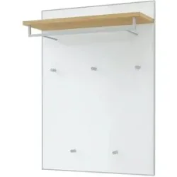 Höffner Garderobenpaneel  Xena ¦ weiß ¦ Holzwerkstoff,Glas ¦ Maße (cm): B: 80 H: 109 T: