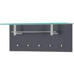 Wohnwert Garderobenpaneel  Nicolo ¦ grau ¦ MDF-Platte,Glas ¦ Maße (cm): B: 102