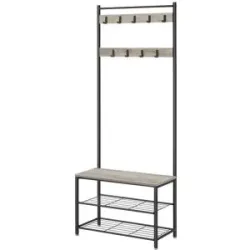 Höffner Kompaktgarderobe  Dacey ¦ grau ¦ Maße (cm): B: 70 H: 175