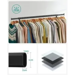 Höffner Kleiderständer  Pataye ¦ schwarz ¦ Kunststoff,Metall ¦ Maße (cm): B: 110 H: