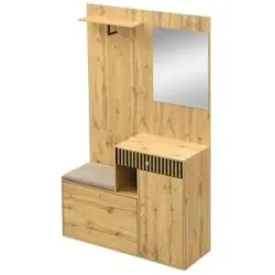 Höffner Garderobenset   ¦ holzfarben ¦ Maße (cm): B: 110 H: 185,5
