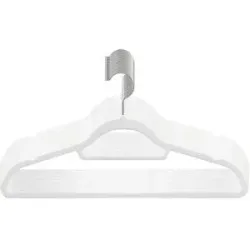 Höffner Kleiderbügel 50er-Set   ¦ weiß ¦ Metall,Kunststoff,Stoff ¦ Maße (cm): B: 43,5 H:
