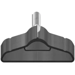 Höffner Kleiderbügel 50er-Set   ¦ schwarz ¦ Metall,Kunststoff,Stoff ¦ Maße (cm): B: 43,5