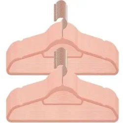 Höffner Kleiderbügel 50er-Set   ¦ rosa/pink ¦ Kunststoff,Stoff ¦ Maße (cm): B: 43,5 H: