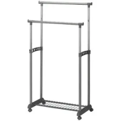 Höffner Kleiderständer  Anastasia ¦ grau ¦ Metallrohr,Kunststoff ¦ Maße (cm): B: 83 H: