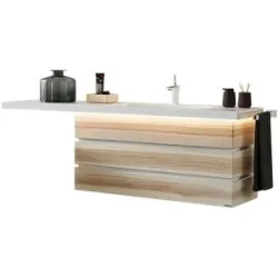 Höffner Waschtischkombination  Fresh ¦ holzfarben ¦ Maße (cm): B: 176,8 H: 67,4 T: 50.0