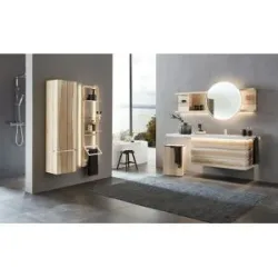 Höffner Hochschrank  Fresh ¦ holzfarben ¦ Maße (cm): B: 38,4 H: 153,6 T: 33.1