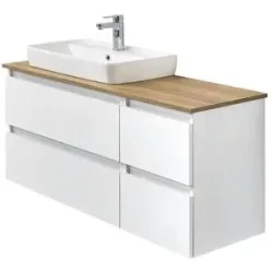 calmo2go Waschtischkombination  Baalensee ¦ weiß ¦ Maße (cm): B: 113 H: 64,2 T: