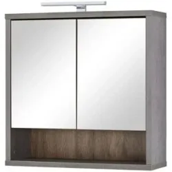 Höffner Spiegelschrank  Luganer See ¦ holzfarben ¦ Maße (cm): B: 70 H: 65 T: 22.0