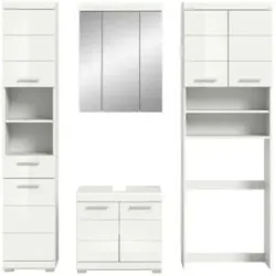 Höffner Badmöbel-Set SCHLOONSEE  4 teilig  bestehend aus: Hochschrank  WBU