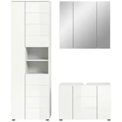 Höffner Badkombination   ¦ weiß ¦ Maße (cm): B: 157 H: 190