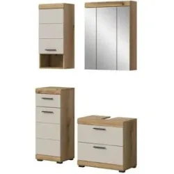 Höffner Badkombination  Schloonsee ¦ holzfarben ¦ Maße (cm): B: 112 H: 191