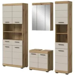 Höffner Badkombination  Schoonsee ¦ holzfarben ¦ Maße (cm): B: 201 H: 191