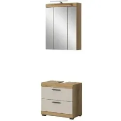 Höffner Badkombination  Schloonsee ¦ holzfarben ¦ Maße (cm): B: 60 H: 191