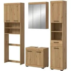 Höffner Badkombination   ¦ holzfarben ¦ Maße (cm): B: 190 H: 191